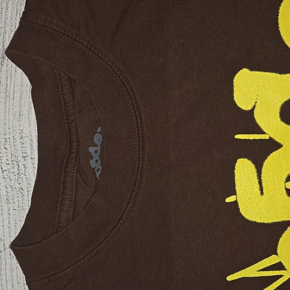 Sp5der Men's OG Web T-Shirt Brown/Yellow Size L NWOT - Picture 3 of 7